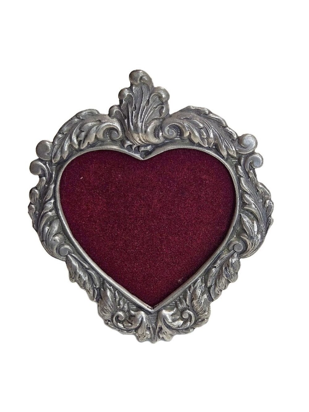 Vintage Elias Artmetal Fine Sterling Pewter Heart Picture Frame